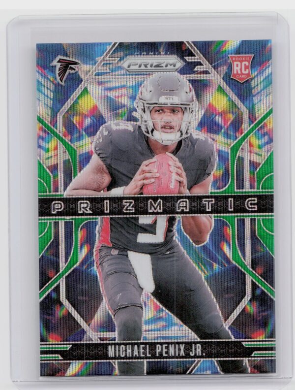 2024 Prizm Michael Penix Jr. 10 Falcons Prizmatic Wave Green Prizm