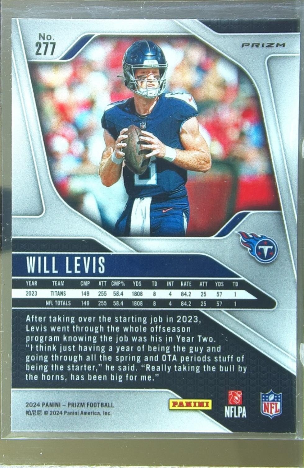 2024 Prizm Will Levis Red White and Blue 277 Titans - Image 3