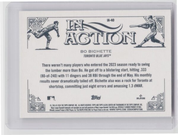 2024 Topps Allen & Ginter Bo Bichette #IA-40 Jays In Action Variations - Image 3