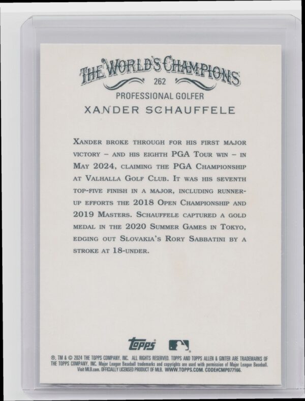2024 Topps Allen & Ginter X Xander Schauffele #262 - Image 3