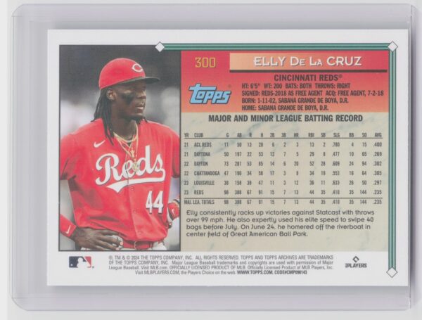 2024 Topps Archives Elly De La Cruz RC #300 Reds - Image 3