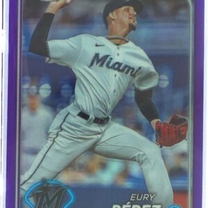 2024 Topps Chrome Eury Perez Purple Refractors /250 #6 Marlins