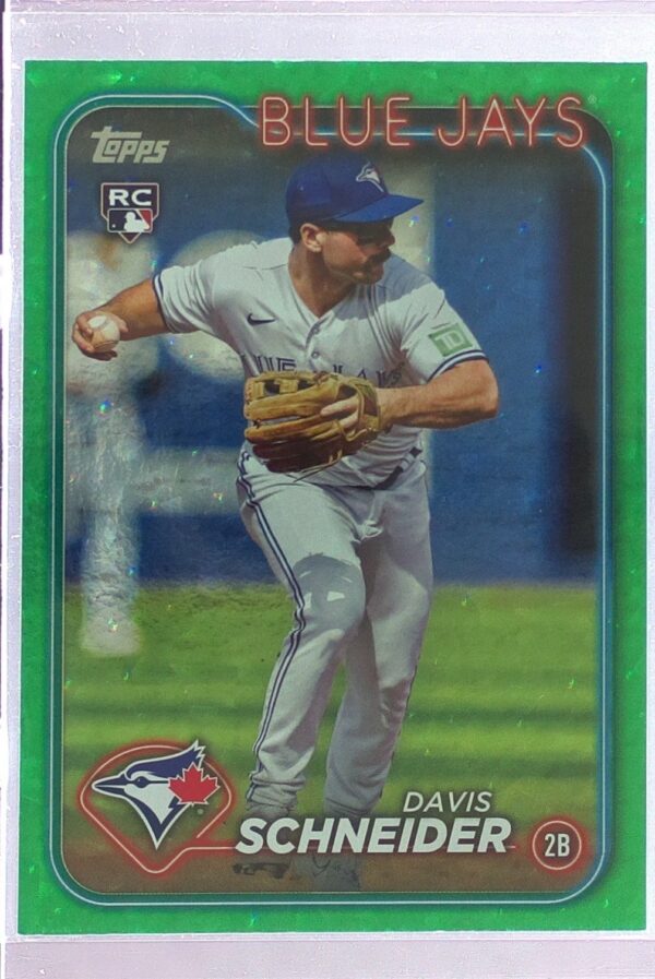 2024 Topps Davis Schneider Green Crackle Foil /499 RC #189 Jays