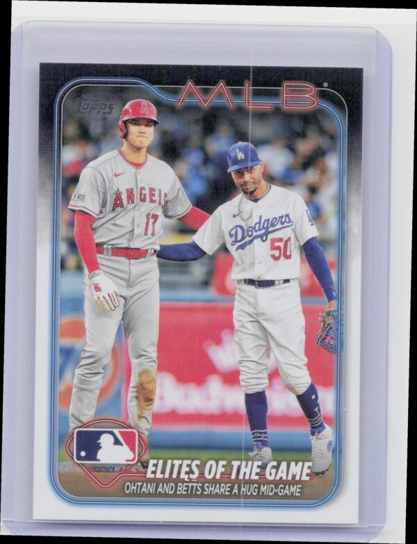 2024 Topps Elites of the Game: Ohtani and Betts Share a Hug Mid-Game #138 Angels