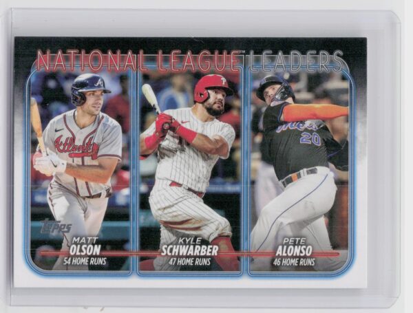 2024 Topps NL Leaders Home Runs (Matt Olson / Kyle Schwarber / Pete