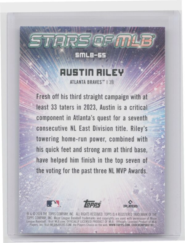 2024 Topps Update Austin Riley #SMLB-65 Braves Stars of MLB - Image 3