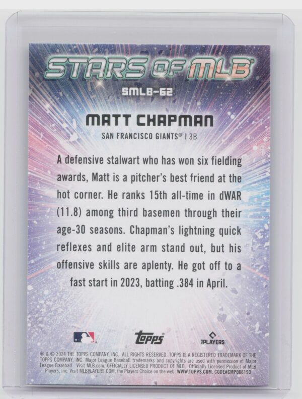 2024 Topps Update Matt Chapman #SMLB-62 Giants Stars of MLB - Image 3