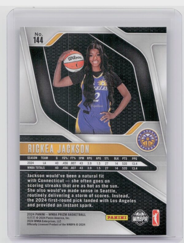 2024 WNBA Panini Prizm Rickea Jackson #144 Sparks - Image 3