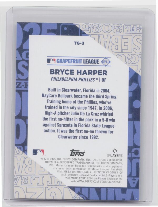 2025 Topps Bryce Harper #TG-3 Phillies Training Grounds - Image 3
