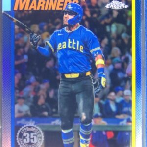 2025 Topps Chrome Julio Rodríguez #90CB-6 Mariners 1990 Topps Baseball 35th Anni