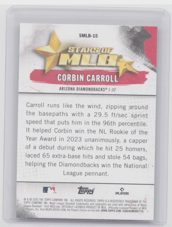 2025 Topps Corbin Carroll SMLB-15 - Image 3