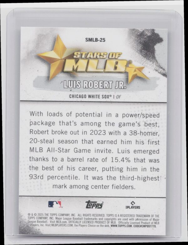 2025 Topps Luis Robert Jr. #SMLB-25 Sox Stars of MLB - Image 3