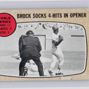 1968 Topps Brock Socks 4-Hits in Opener #151 Cardinals