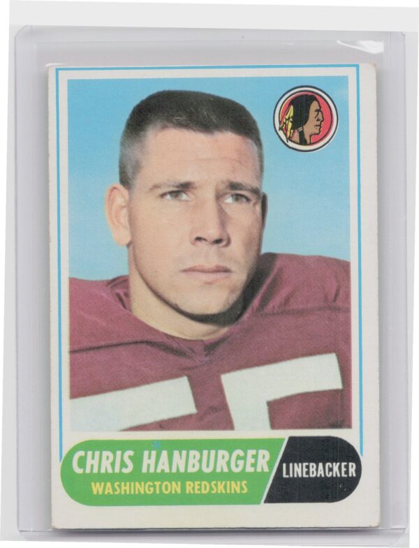 1968 Topps Chris Hanburger #62 Redskins