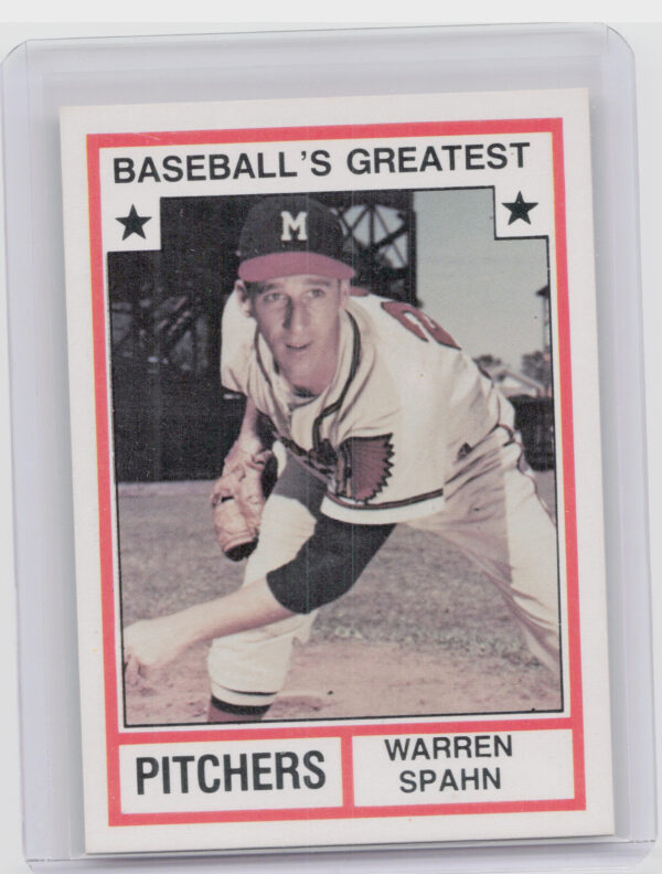 1982 TCMA Baseball's Greatest Pitchers (White Back) Warren Spahn #7 Braves
