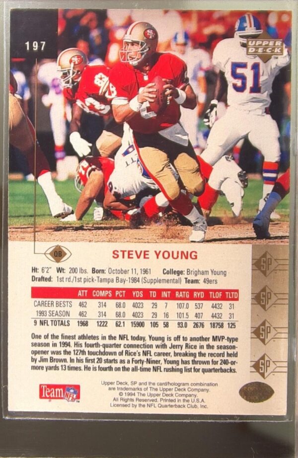1994 Upper Deck SP Steve Young Pro Bowl #197 49ers - Image 3