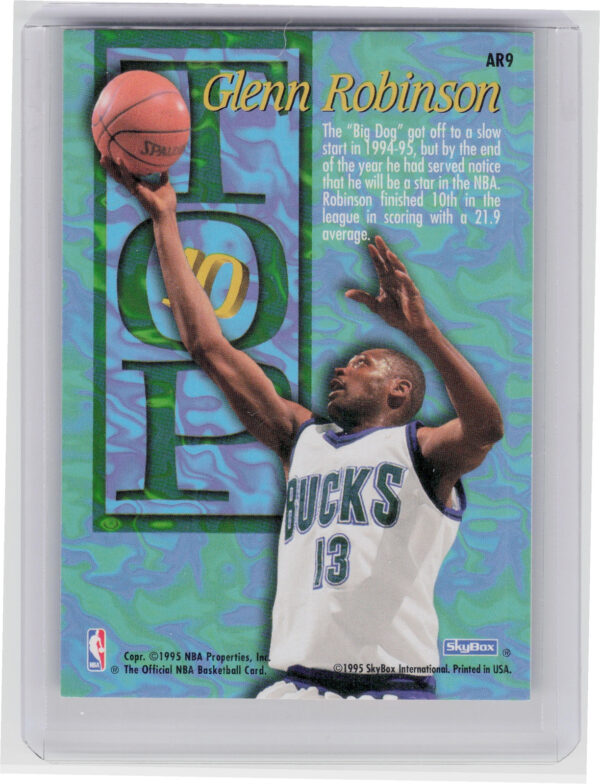 1995-96 Hoops Glenn Robinson #AR9 Bucks Top Ten - Image 3