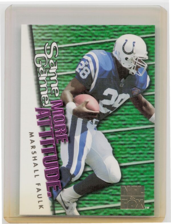 1995 SkyBox Impact Marshall Faulk #F11 Colts NFL on FOX: Same Game More Attitude