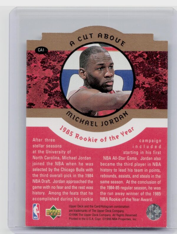 1996-97 Upper Deck A Cut Above: The Jordan Years Michael Jordan #CA1 Bulls - Image 3