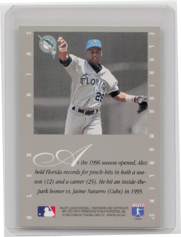 1996 Leaf Signature Series Alex Arias AU #NNO Marlins Extended Series Autographs - Image 3