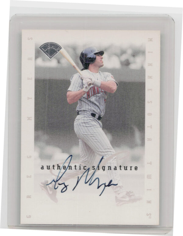 1996 Leaf Signature Series Greg Myers AU #NNO Twins Extended Series Autographs