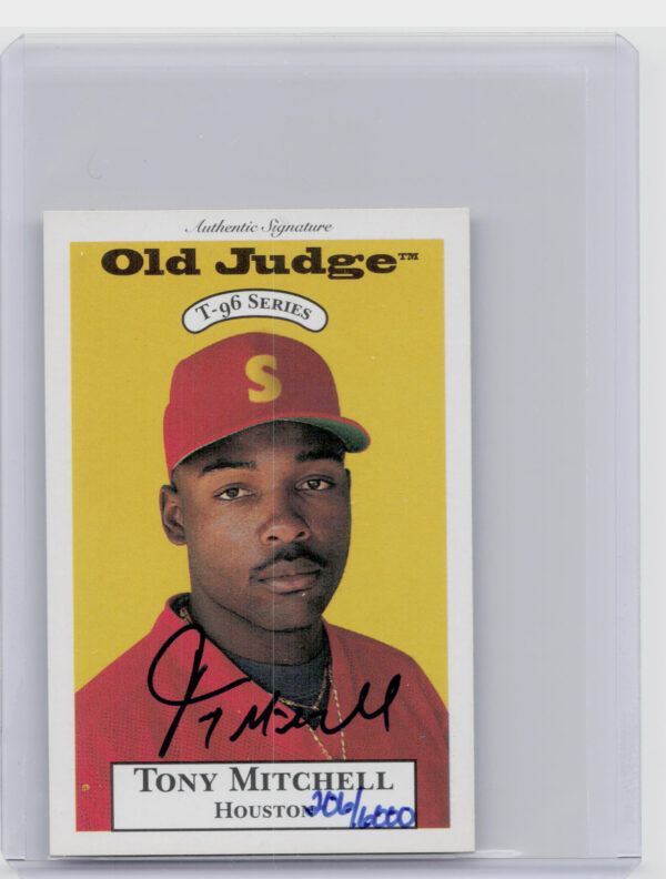1996 Signature Rookies Old Judge Tony Mitchell AU SN6000 #21 Indians Signatures
