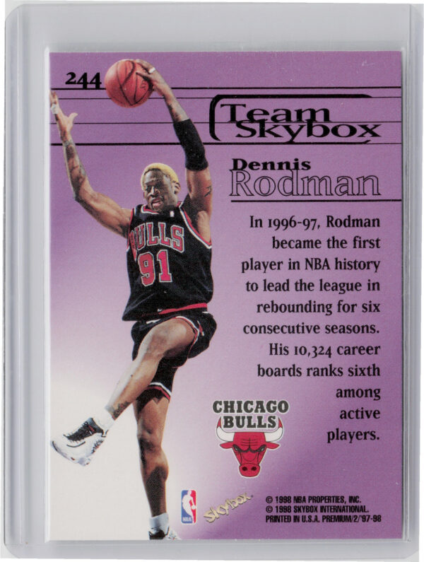 1997-98 SkyBox Premium Dennis Rodman #244 Bulls - Image 3