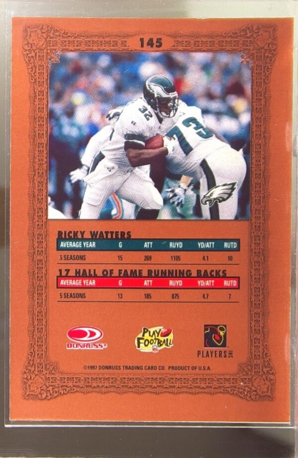 1997 Donruss Preferred Ricky Watters #145 Eagles - Image 3