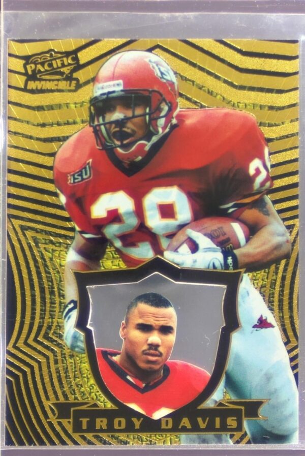 1997 Pacific Invincible Troy Davis RC #92 Saints
