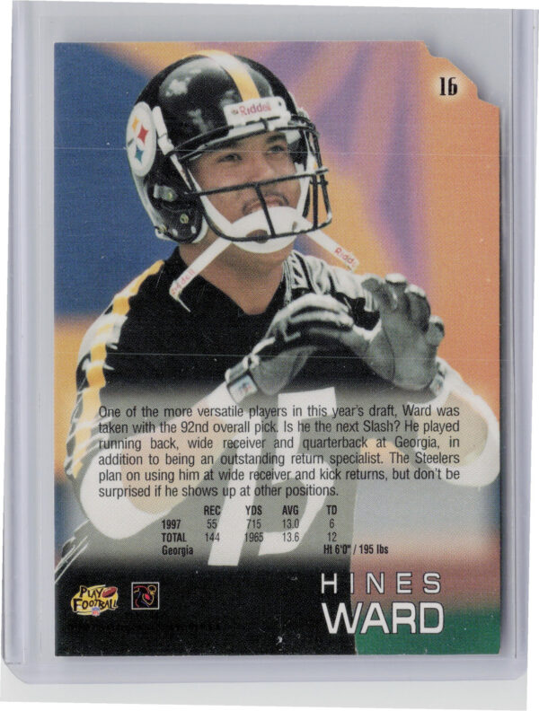 1998 Playoff Absolute Retail Hines Ward RC #16 Steelers - Image 3