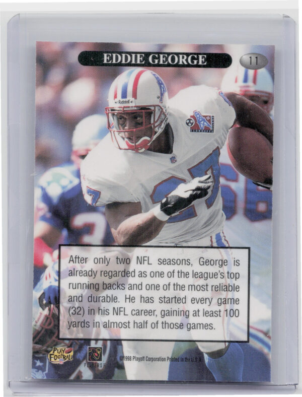 1998 Playoff Momentum SSD Hobby Eddie George #11 Oilers Headliners - Image 3