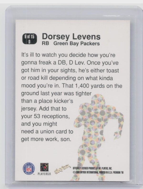 1998 SkyBox Premium Dorsey Levens #9 D Packers D'stroyers - Image 3