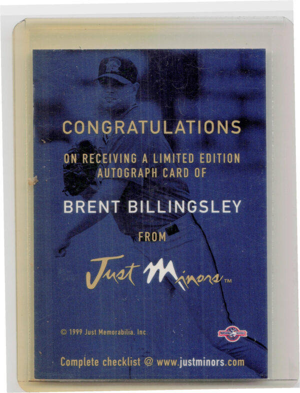 1999 Just Brent Billingsley AU #NNO Dogs Autographs - Image 3