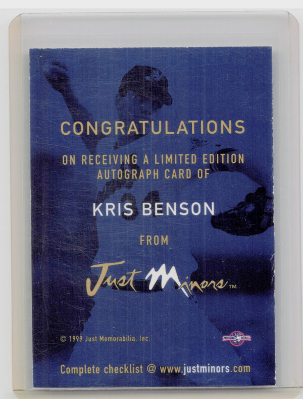 1999 Just Kris Benson AU #NNO Sounds Autographs - Image 3