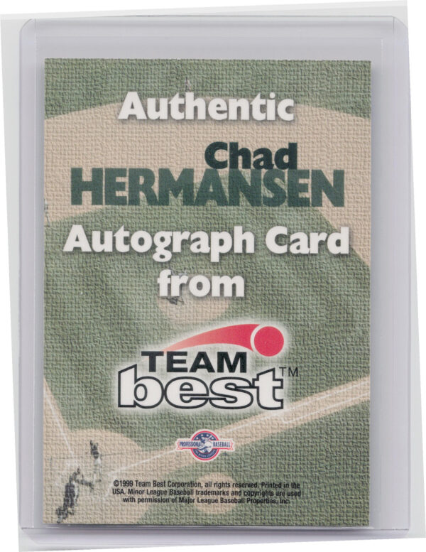 1999 Team Best Rookie Chad Hermansen AU #NNO Sounds Autographs - Image 3
