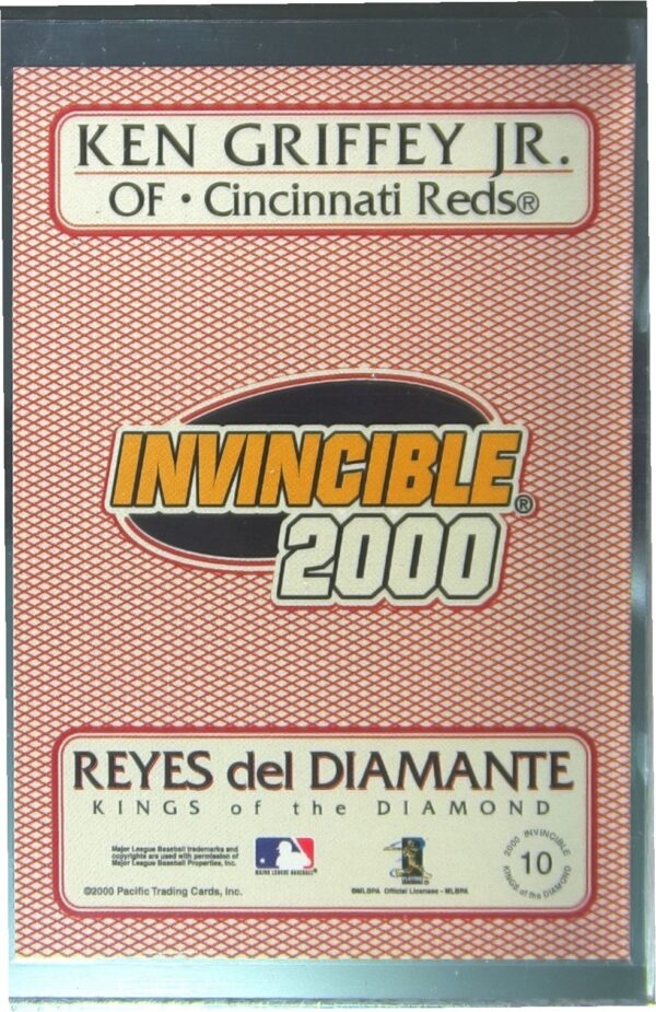 2000 Pacific Invincible Ken Griffey Jr. #10 Reds Kings of the Diamond - Image 3