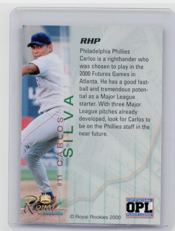 2000 Royal Rookies Futures Carlos Silva AU SN4950 #11 Phillies Autographs - Image 3