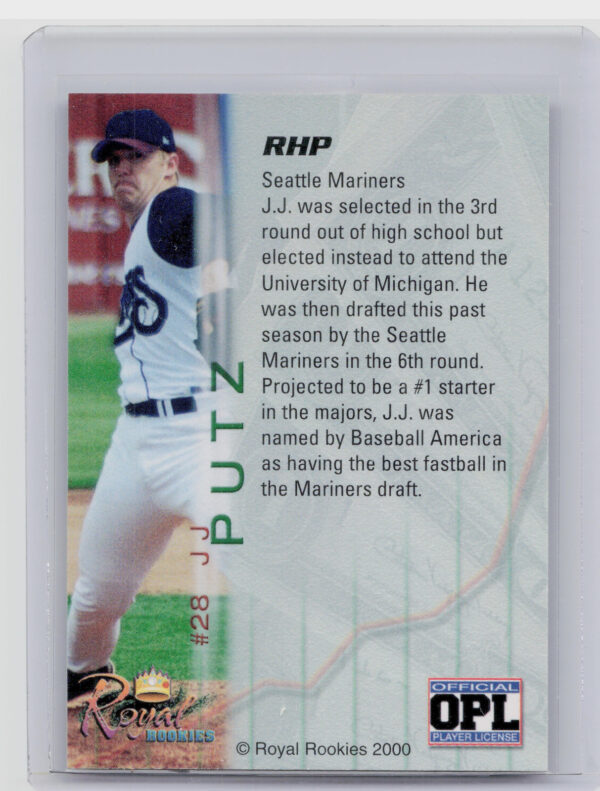 2000 Royal Rookies Futures J.J. Putz AU SN4950 #28 Rattlers Autographs - Image 3
