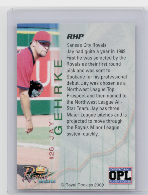 2000 Royal Rookies Futures Jay Gehrke AU SN4950 #26 Indians Autographs - Image 3