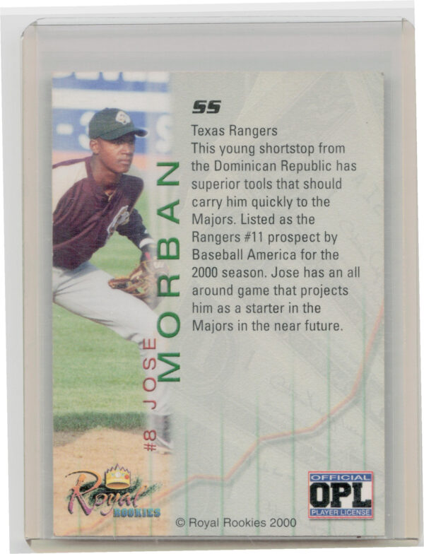 2000 Royal Rookies Futures Jose Morban AU SN4950 #8 Gnats Autographs - Image 3
