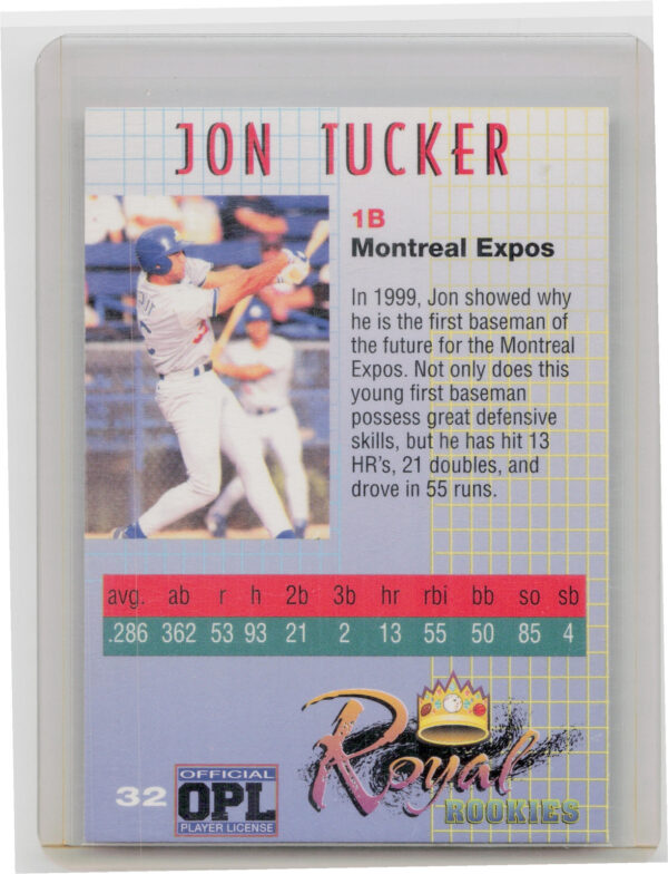2000 Royal Rookies Jon Tucker SN4950 AU #32 Expos Autographs - Image 3