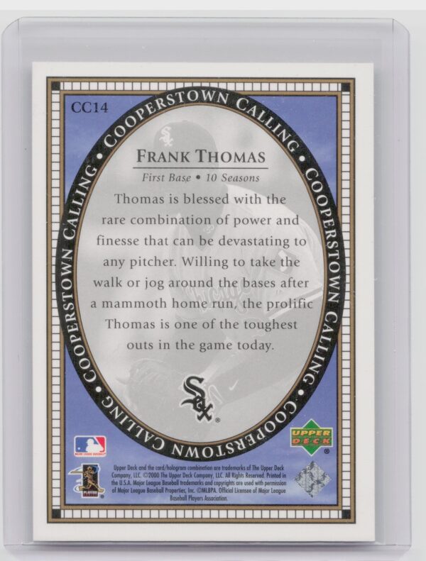 2000 Upper Deck Frank Thomas #CC14 Sox Cooperstown Calling - Image 3
