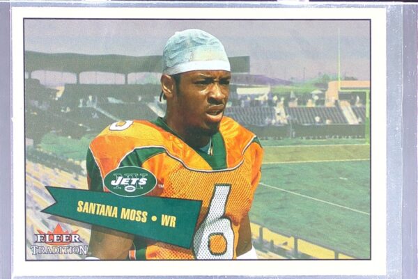 2001 Fleer Tradition Glossy Santana Moss Rookie Stickers /699 RC #406 Jets