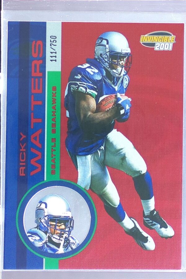 2001 Pacific Invincible Ricky Watters Red /750 #228 Seahawks