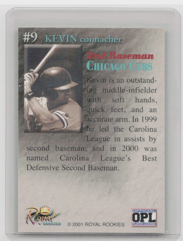2001 Royal Rookies Throwbacks Kevin Connacher AU SN5950 #9 Cubs Autographs - Image 3