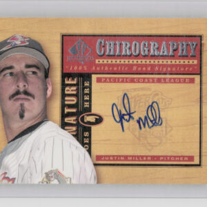 2001 SP Top Prospects Justin Miller AU #JM Cats Chirography