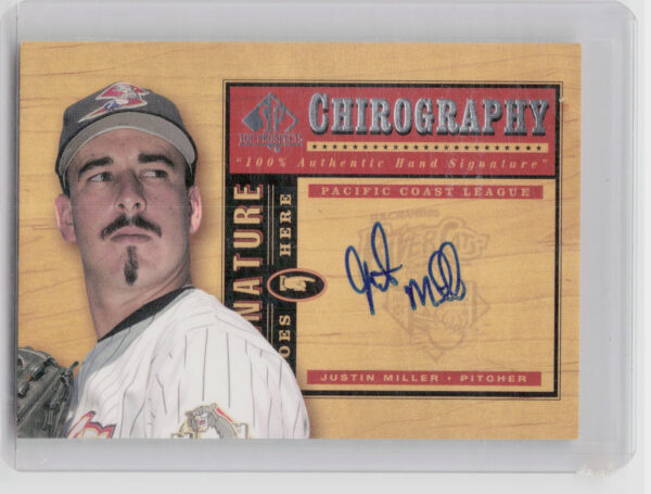 2001 SP Top Prospects Justin Miller AU #JM Cats Chirography