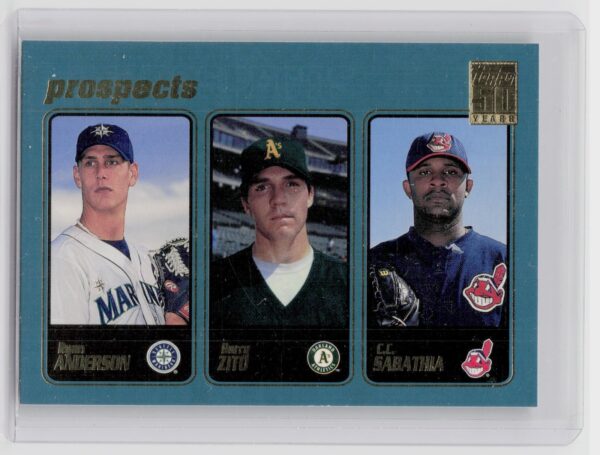 2001 Topps Ryan Anderson / Barry Zito / CC Sabathia #363 Indians