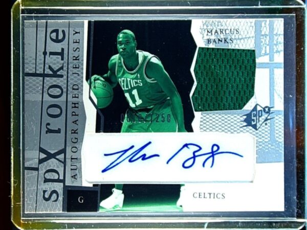 2003-04 SPx Marcus Banks AUTO RC /1250 JSY #160 Celtics