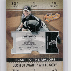 2003 Fleer Authentix Josh Stewart RC SN1850 #117 Sox